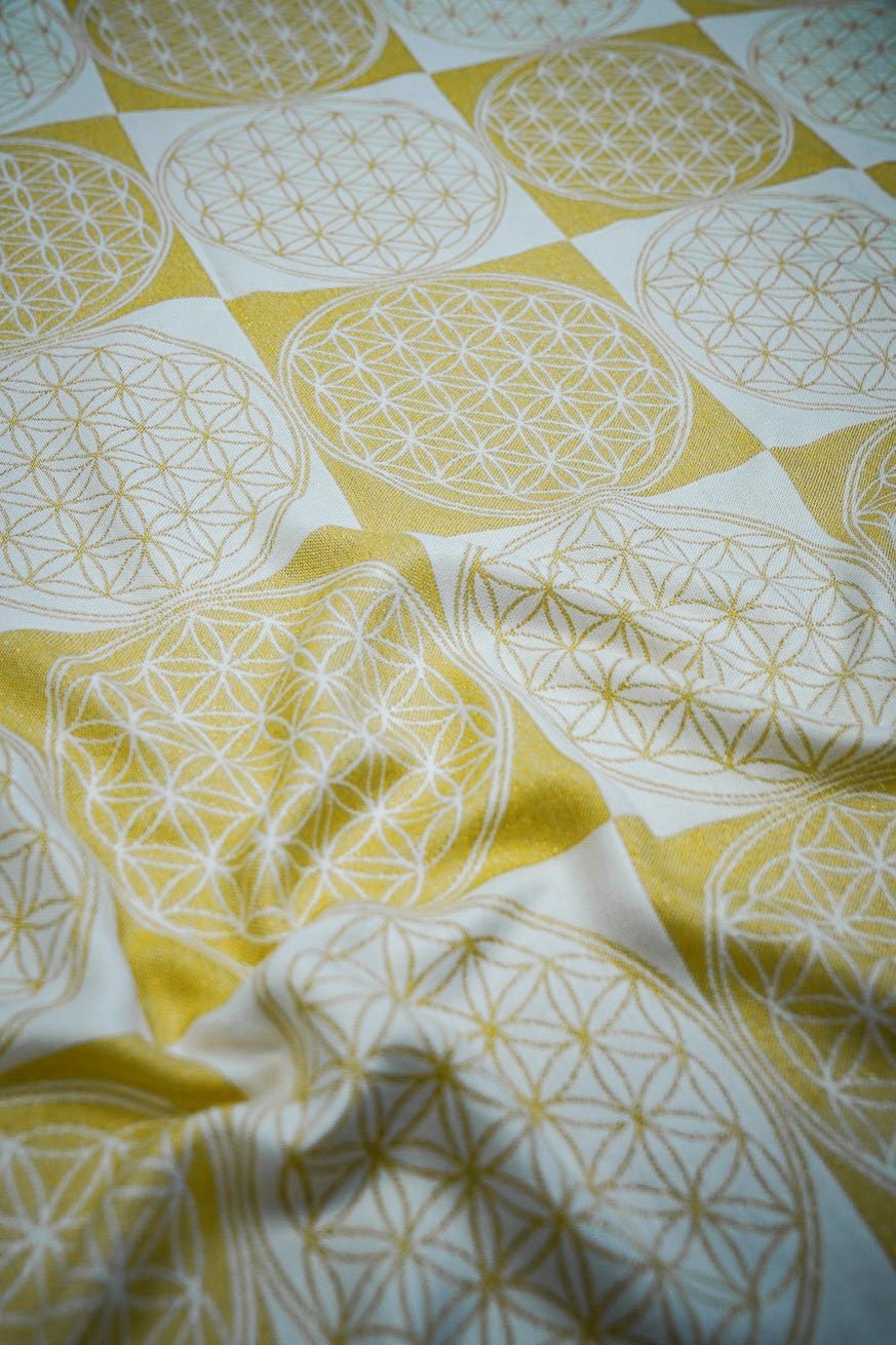 Manta bebe flor de la vida oro - KOKADI